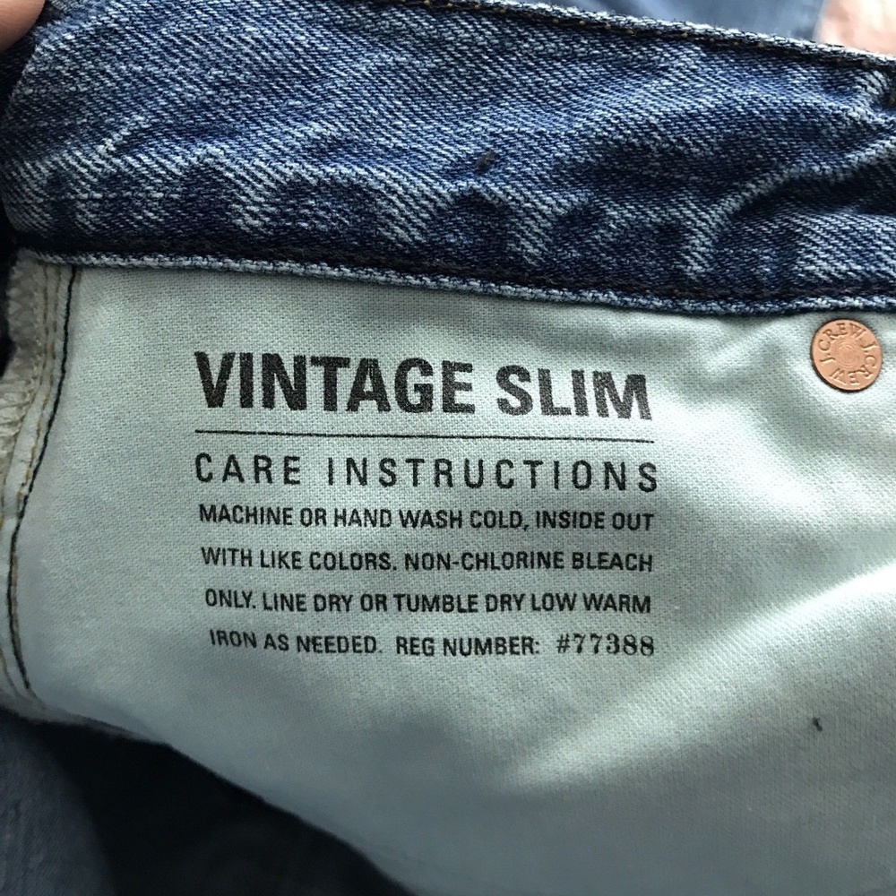 J Crew Vintage Slim Fit Skinny Distressed Jeans - Picture 6 of 8